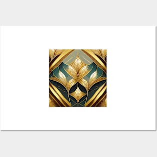 Geometric pattern gold and pleasant colors Posters and Art